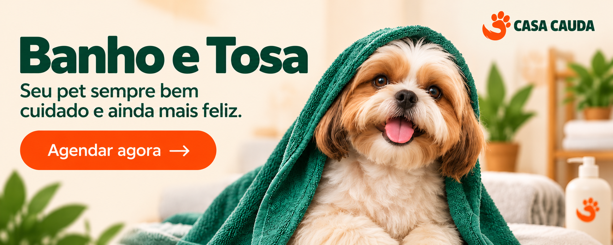 Banho e Tosa — Cuidado, higiene e muito carinho para o seu melhor amigo. Agendar agora